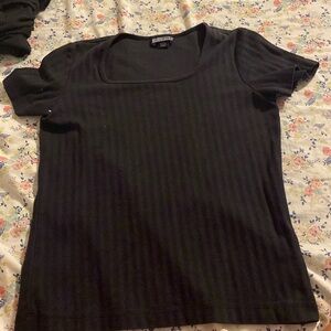 black square neck tee